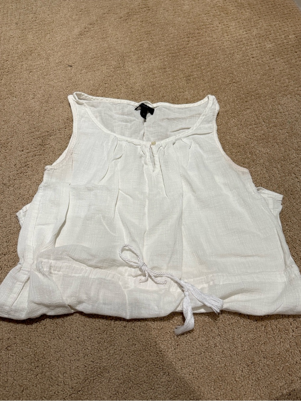 J. Crew White Sleeveless Tie-Front Swim Coverup